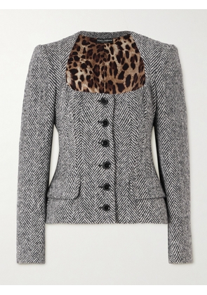 Dolce & Gabbana - Herringbone Wool Jacket - Gray - IT36,IT38,IT40,IT42,IT44,IT46,IT48