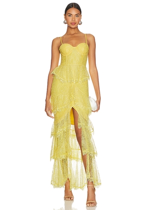 MAJORELLE Zelda Fitz Gown in Yellow. Size M. Also in XS.