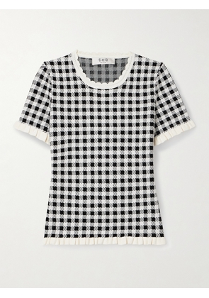 Sea - Saige Ruffled Gingham Jacquard-knit Top - Black - xx small,x small,small,medium,large,x large