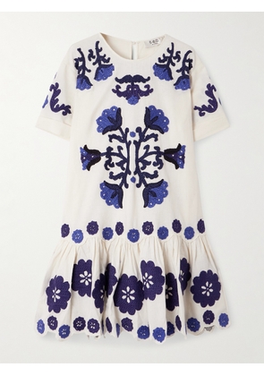 Sea - Catrine Embroidered Cotton And Linen-blend Mini Dress - White - xx small,x small,small,medium,large,x large