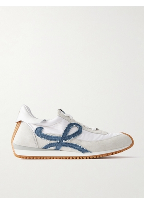 LOEWE - Flow Runner Denim-trimmed Shell And Suede Sneakers - White - FR36,FR37,FR38,FR39,FR40,FR41