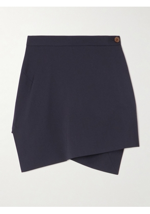Vivienne Westwood - Infinity Asymmetric Wool-twill Mini Wrap Skirt - Blue - IT38,IT40,IT42,IT44,IT46