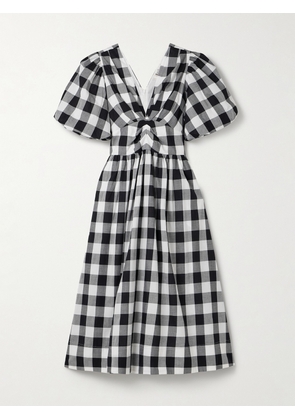 Sea - Gathered Gingham Cotton-poplin Midi Dress - Multi - US0,US2,US4,US6,US8,US10,US12,US14,US16