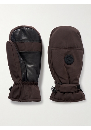 Yves Salomon - Leather-trimmed Appliquéd Padded Ski Mittens - Brown - One size