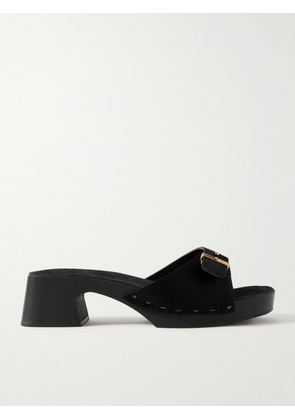 KHAITE - Britt Buckled Calf Hair Mules - Black - IT36,IT37,IT38,IT39,IT40,IT41