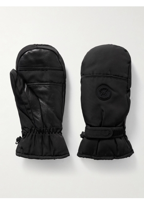 Yves Salomon - Leather-trimmed Appliquéd Padded Shell Ski Mittens - Black - One size