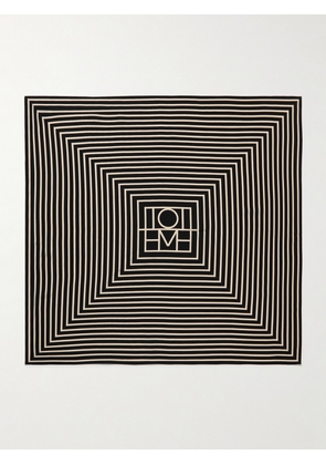 TOTEME - Printed Silk Crepe De Chine Scarf - Black - One size