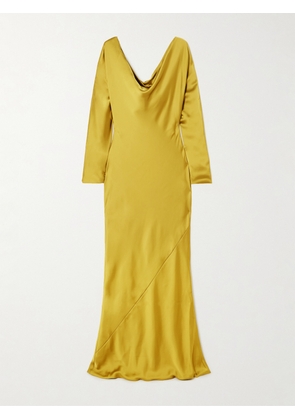Norma Kamali - Maria Draped Satin Gown - Yellow - xx small,x small,small,medium,large,x large