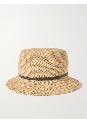 Brunello Cucinelli - Bead-embellished Faux Raffia Bucket Hat - Neutrals - XS,S,M,L,XL
