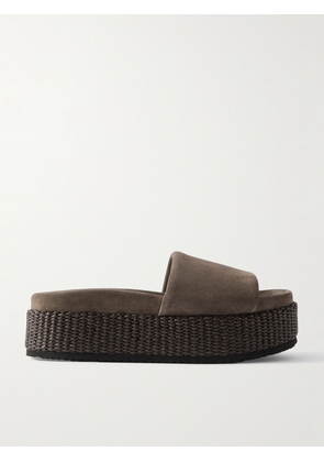 Brunello Cucinelli - Suede Platform Espadrilles - Brown - IT35,IT36,IT37,IT37.5,IT38,IT38.5,IT39,IT39.5,IT40,IT40.5,IT41