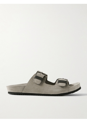 Brunello Cucinelli - Bead-embellished Suede Sandals - Gray - IT36.5,IT37,IT37.5,IT38,IT38.5,IT39,IT39.5,IT40,IT40.5,IT41