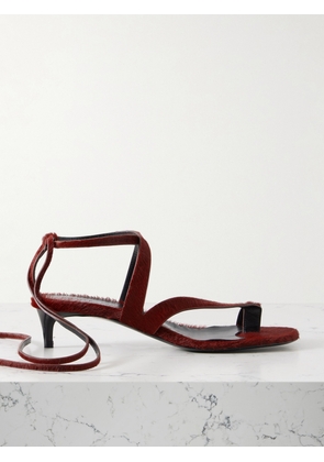 KHAITE - Aimee Calf Hair Sandals - Burgundy - IT36,IT36.5,IT37,IT37.5,IT38,IT38.5,IT39,IT39.5,IT40,IT40.5,IT41