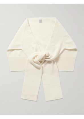 TOTEME - Sleeve Embroidered Cashmere Scarf - White - One size