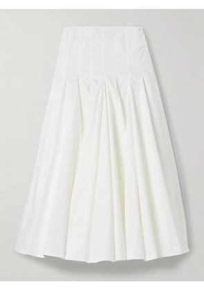 Jacquemus - Triana Pleated Cotton-poplin Midi Skirt - White - FR 34,FR 36,FR 38,FR 40,FR 42