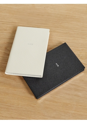 Smythson - Set Of Two Panama Mr & Mrs Textured-leather Notebooks - Black - One size