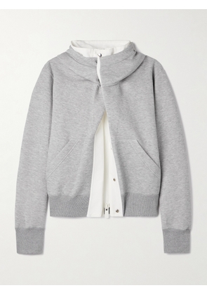 Sacai - Paneled Cotton-canvas And Cotton-blend Jersey Hoodie - Gray - 1,2,3,4