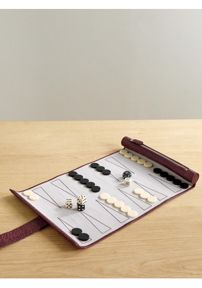 Smythson - Croc-effect Leather Backgammon Roll - Burgundy - One size