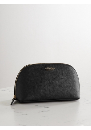 Smythson - Panama Textured-leather Cosmetics Case - Black - One size