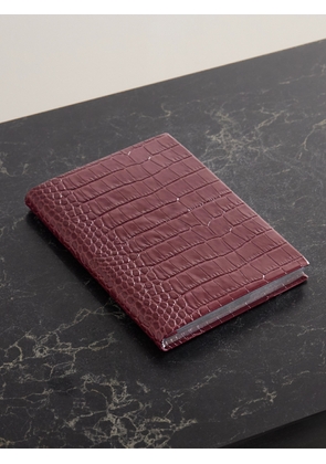 Smythson - Soho Croc-effect Leather Notebook - Burgundy - One size