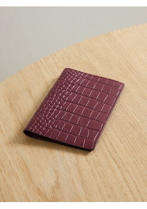 Smythson - Mara Croc-effect Leather Passport Holder - Burgundy - One size