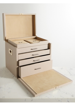 Smythson - Deluxe Panama Textured-leather Jewelry Box - Neutrals - One size