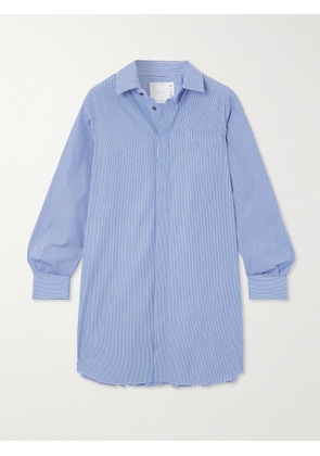 Sacai - Striped Paneled Poplin Shirt Dress - Blue - 1,2,3,4