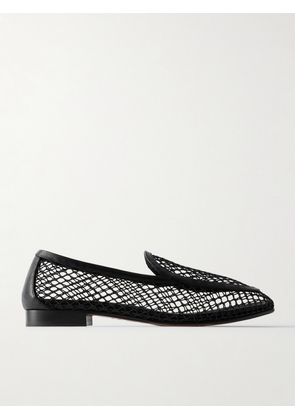 Aquazzura - Saint Germain Leather-trimmed Fishnet Loafers - Black - IT35,IT36,IT36.5,IT37,IT37.5,IT38,IT38.5,IT39,IT39.5,IT40,IT40.5,IT41,IT41.5,IT42