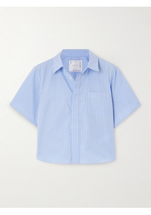 Sacai - Cropped Poplin Shirt - Blue - 1,2,3,4
