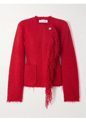 Lanvin - Fringed Wool-blend Bouclè Jacket - Red - FR 34,FR 36,FR 38,FR 40,FR 42