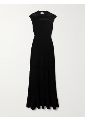 Lanvin - Paneled Knitted Midi Dress - Black - XXS,XS,S,M,L,XL