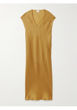 KHAITE - Darby Silk-organza Midi Dress - Yellow - x small,small,medium,large,x large