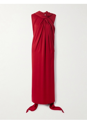 Lanvin - Draped Crepe De Chine Maxi Dress - Red - FR 34,FR 36,FR 38,FR 40,FR 42
