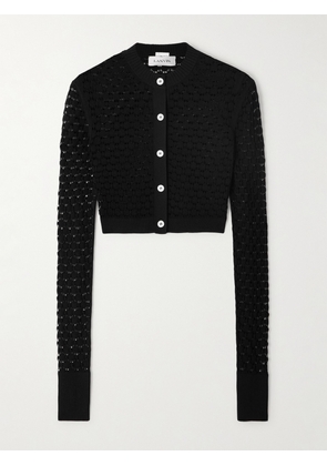 Lanvin - Cropped Open-knit Cardigan - Black - XXS,XS,S,M,L