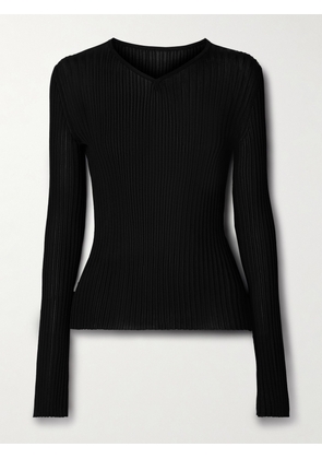 KHAITE - Tia Ribbed-knit Top - Black - x small,small,medium,large