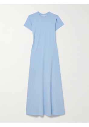 Proenza Schouler White Label - Noelle Gathered Cotton-blend Jersey Midi Dress - Blue - xx small,x small,small,medium,large,x large