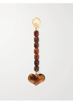 Julietta - Gold-tone Resin Bag Charm - Brown - One size