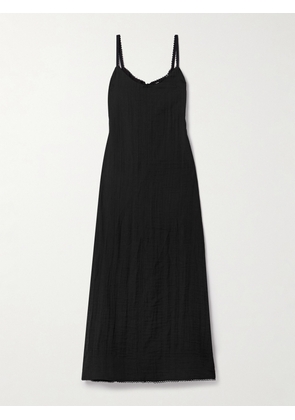 Proenza Schouler White Label - Evelyn Tie-back Crinkled-voile Maxi Dress - Black - US0,US2,US4,US6,US8,US10,US12,US14