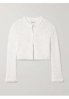 KHAITE - Genevieve Cropped Open-knit Cotton-blend Cardigan - White - x small,small,medium,large