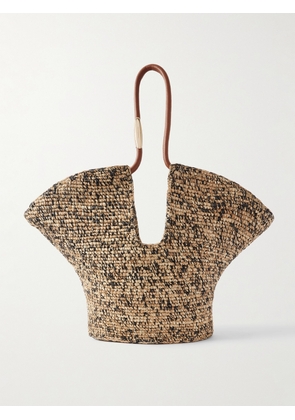 Zimmermann - Goldentime Medium Embellished Leather-trimmed Raffia Tote - Neutrals - One size