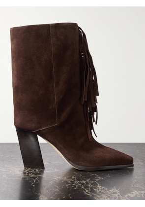 Jimmy Choo - Hart 85 Fringed Suede Boots - Brown - IT36,IT36.5,IT37,IT37.5,IT38,IT38.5,IT39,IT39.5,IT40,IT40.5,IT41,IT41.5,IT42