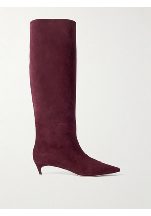 Jimmy Choo - Maxima 35 Suede Knee Boots - Burgundy - IT36,IT36.5,IT37,IT37.5,IT38,IT38.5,IT39,IT39.5,IT40,IT40.5,IT41,IT42