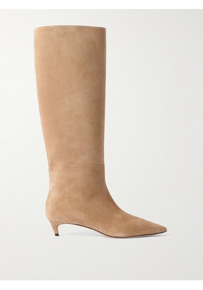 Jimmy Choo - Maxima 35 Suede Knee Boots - Brown - IT36,IT36.5,IT37,IT37.5,IT38,IT38.5,IT39,IT39.5,IT40,IT40.5,IT41,IT41.5,IT42