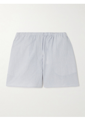 Proenza Schouler White Label - Jana Striped Cotton And Linen-blend Shorts - Blue - xx small,x small,small,medium,large,x large