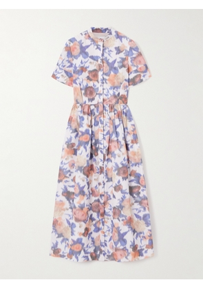 Erdem - Floral-print Cotton-blend Taffeta Midi Dress - Multi - UK 6,UK 8,UK 10,UK 12,UK 14,UK 16