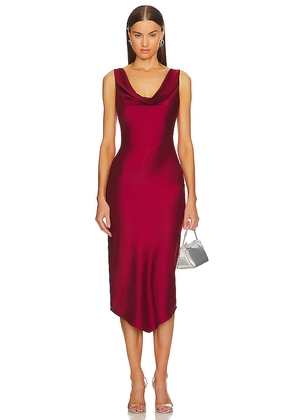 Michael Costello x REVOLVE Kylen Midi Dress in Burgundy. Size L. Also in M, S, XL, XS, XXS.