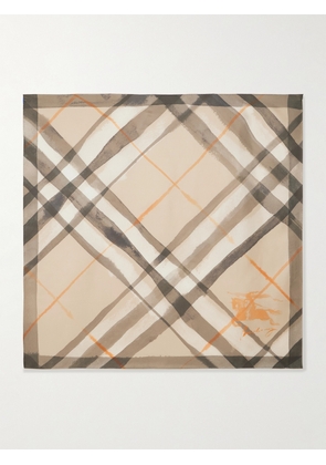 Burberry - Printed Silk-twill Scarf - Neutrals - One size