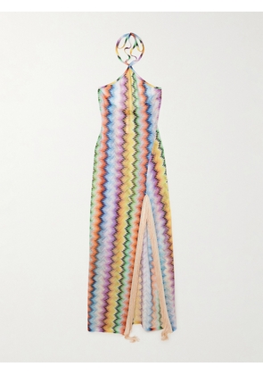 Missoni - Fringed Striped Crochet-knit Halterneck Maxi Dress - Multi - IT36,IT38,IT40,IT42,IT44,IT46,IT48