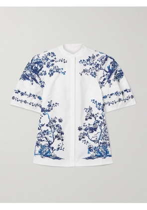 Erdem - Printed Cotton-poplin Blouse - White - UK 8,UK 10,UK 12,UK 14