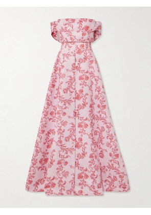 Emilia Wickstead - Auclair Convertible Floral-print Faille Gown - Pink - UK 4,UK 6,UK 8,UK 10,UK 12,UK 14