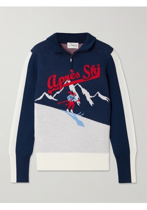 We Norwegians - Afterski Jacquard-knit Merino Wool Half-zip Sweater - Blue - x small,small,medium,large